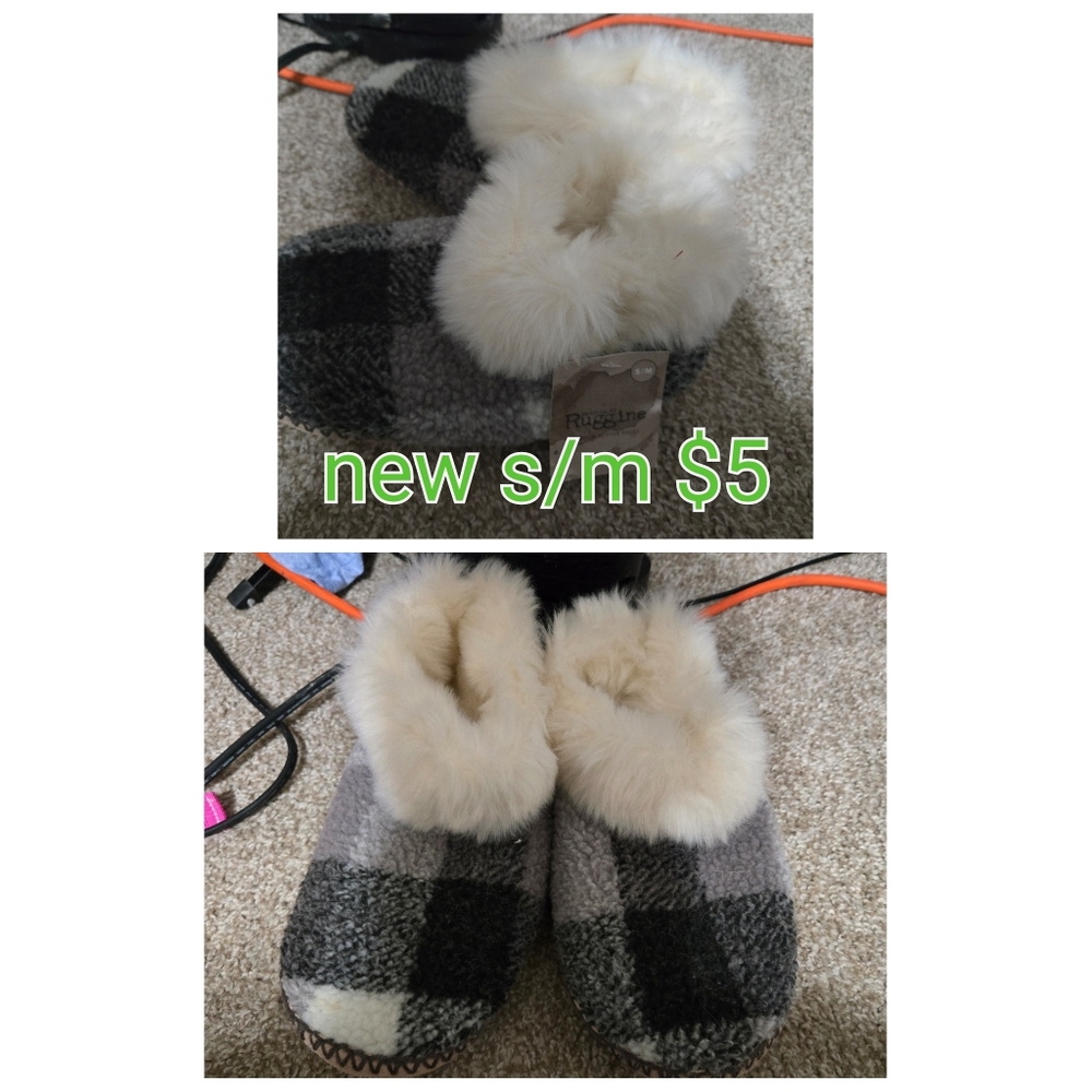 Cozy Kids Plaid Slippers with Faux Fur Lining